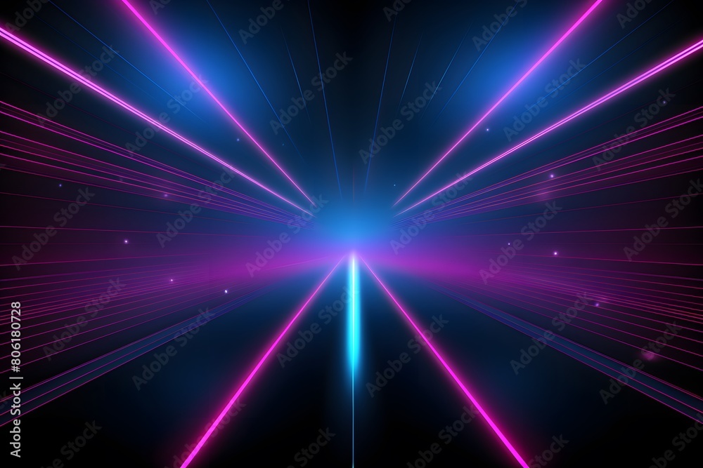 Abstract lines tech speed movement pattern design background concept, illuminating pink and blue neon glow. Generative AI
