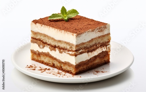 Original Tiramisu Cake on White