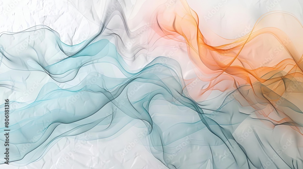 Abstract composition with ethereal elements on isolated background red circle green square blue