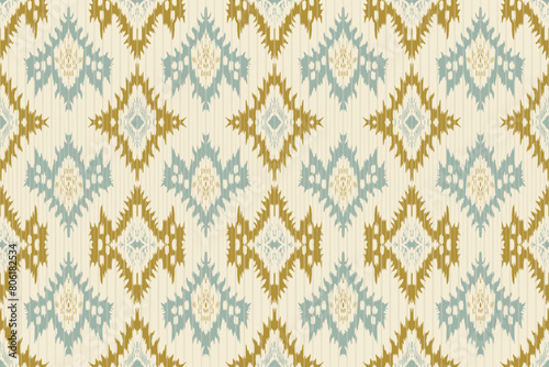 Ethnic abstract ikat art. Seamless pattern in tribal, folk embroidery, and Mexican style. Aztec geometric art ornament print.Design for carpet, wallpaper, clothing, wrapping, fabric, cover, textile