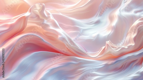 The image is a close-up of a pink and white silk fabric
