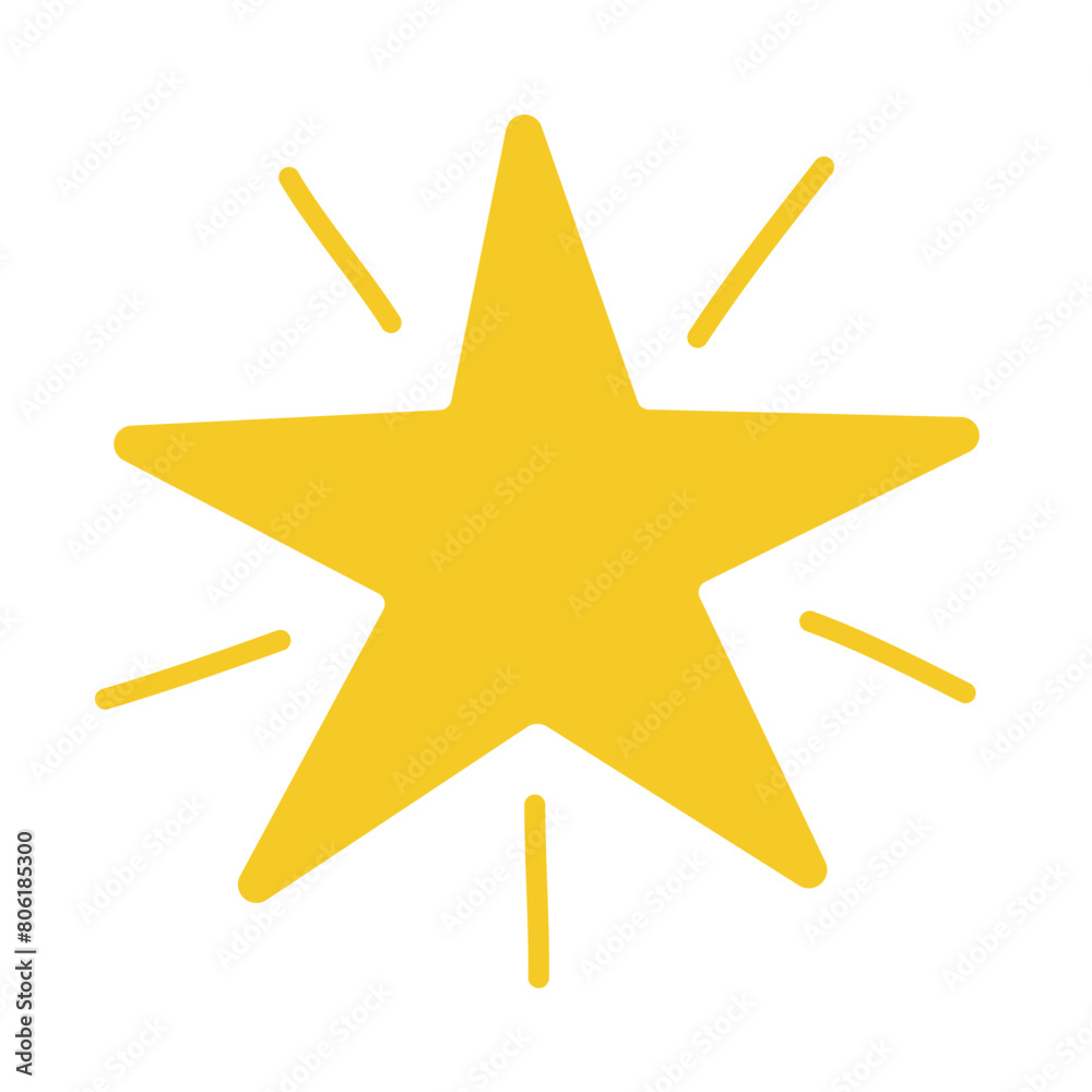 Obraz premium yellow star on white background
