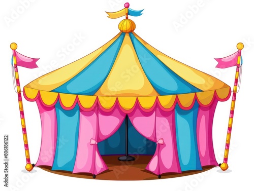 circus tent  cartoon draw in white background