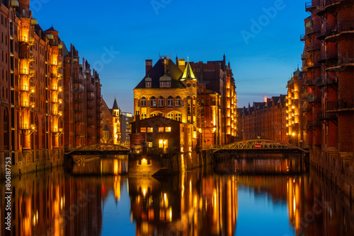Wasserschloss in der Speicherstadt Hamburg, Deutschland