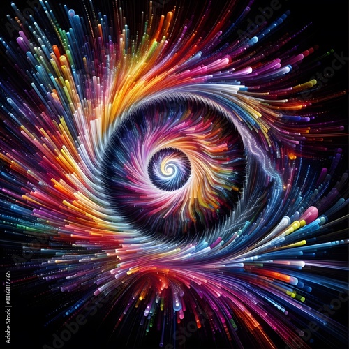 A colorful depiction of a spectrum spiral