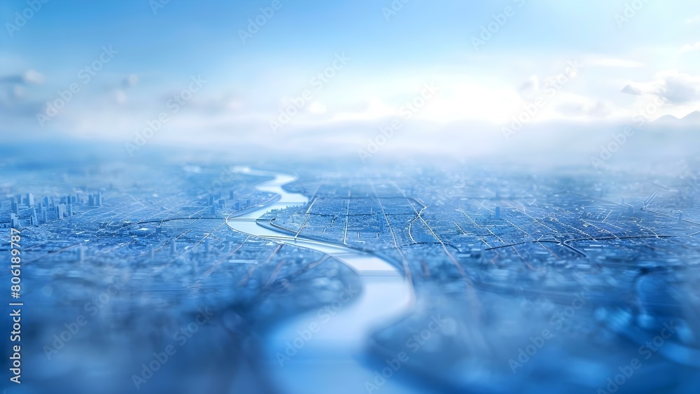 Detailed blueprint of urban planning city zoning residential commercial