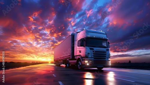 Optimizing Trade Transport with Mobile Cargo Caravans for Future Logistics. Concept Future Logistics, Trade Transport, Mobile Cargo Caravans, Optimizing Efficiency, Transportation Technology photo
