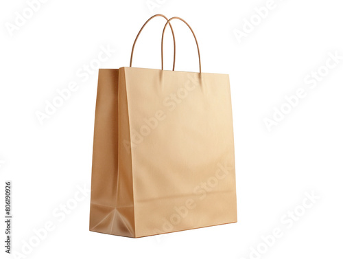 paper shopping bag, PNG file of isolated cut-out object on transparent background, mockup template for the design, Shopping sale delivery concept