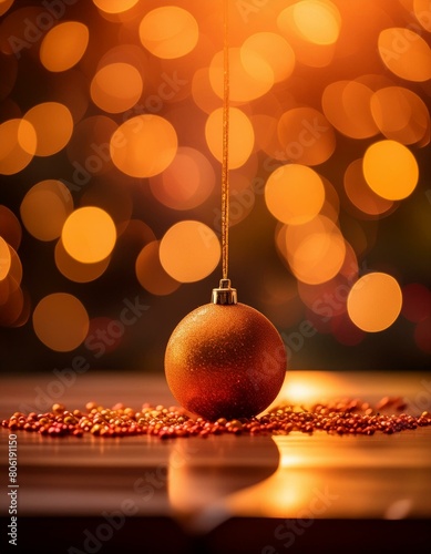 Warm red, orange, and yellow bokeh balls that convey the cozy, inviting atmosphere of an autumn festival