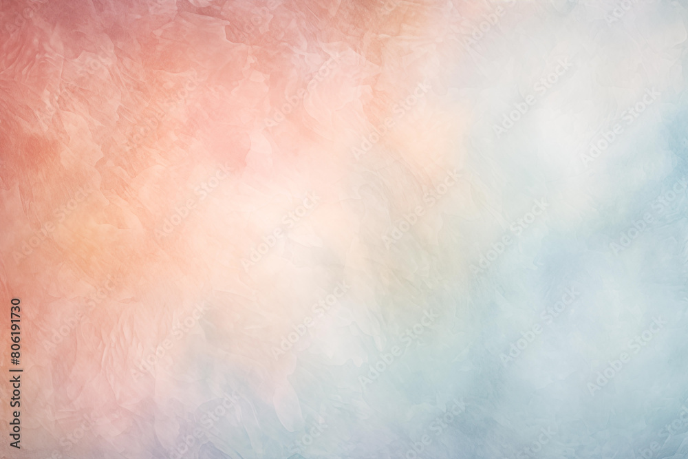 Abstract textured soft grunge watercolor background. Pastel red and blue colors backdrop with smooth stains. Light warm printable paper surface.