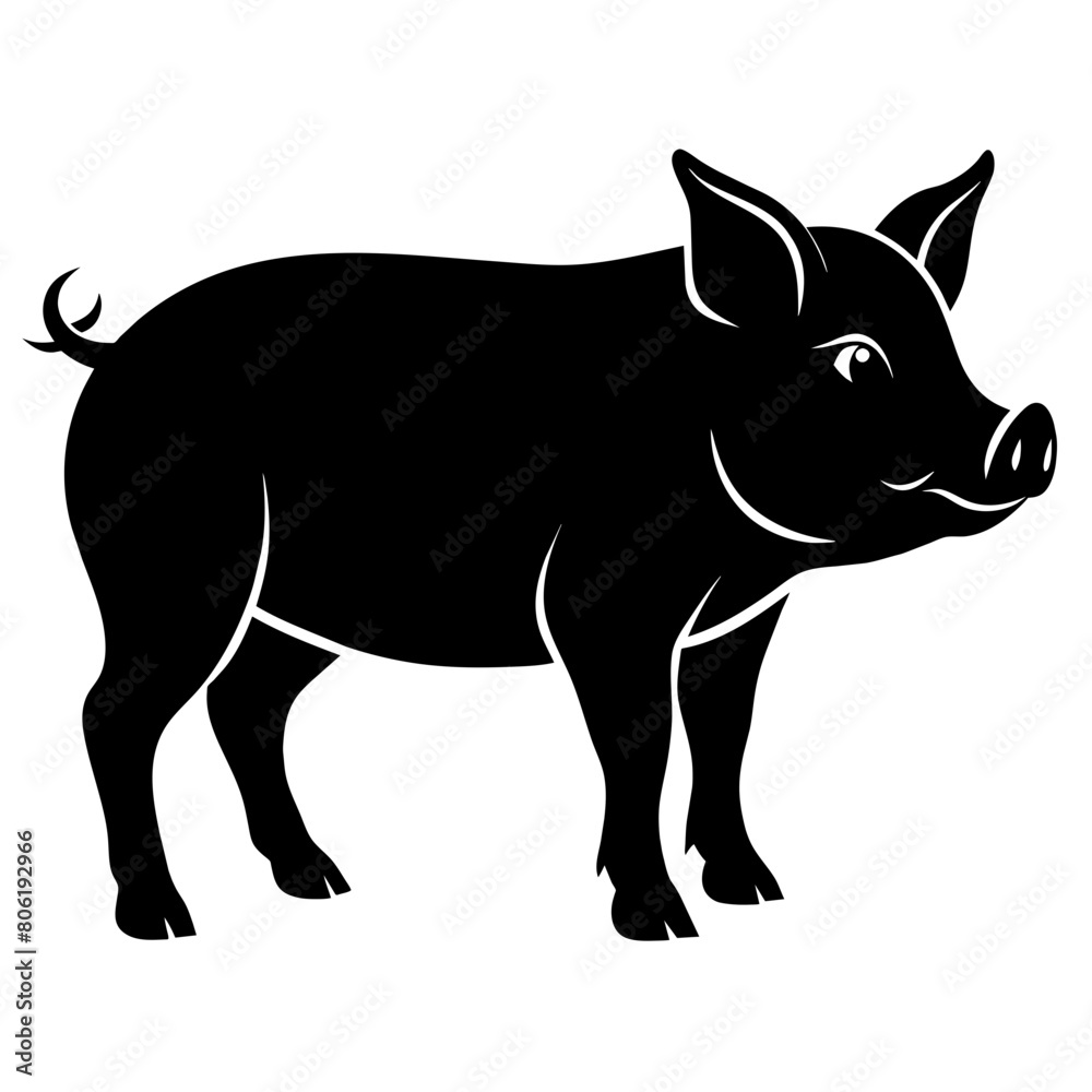 silhouette of a wild boar illustration