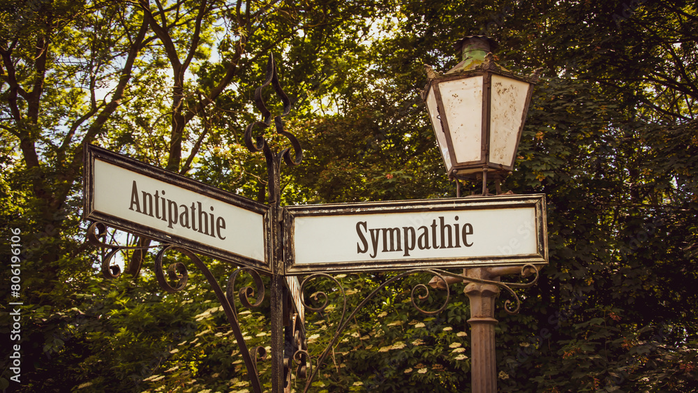 Signposts the direct way to sympathy versus antipathy Signposts the direct way to sympathy versus antipathy