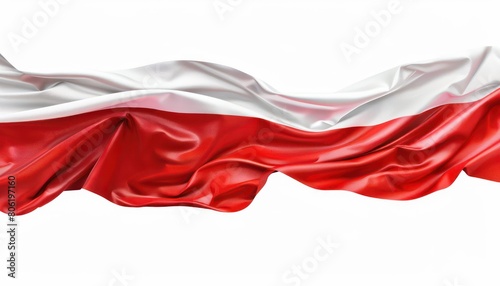 flag of polan waving on white photo