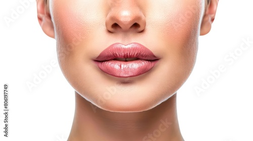 woman face beauty on white background