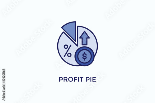 Profit Pie Vector Icon Or Logo Illustration