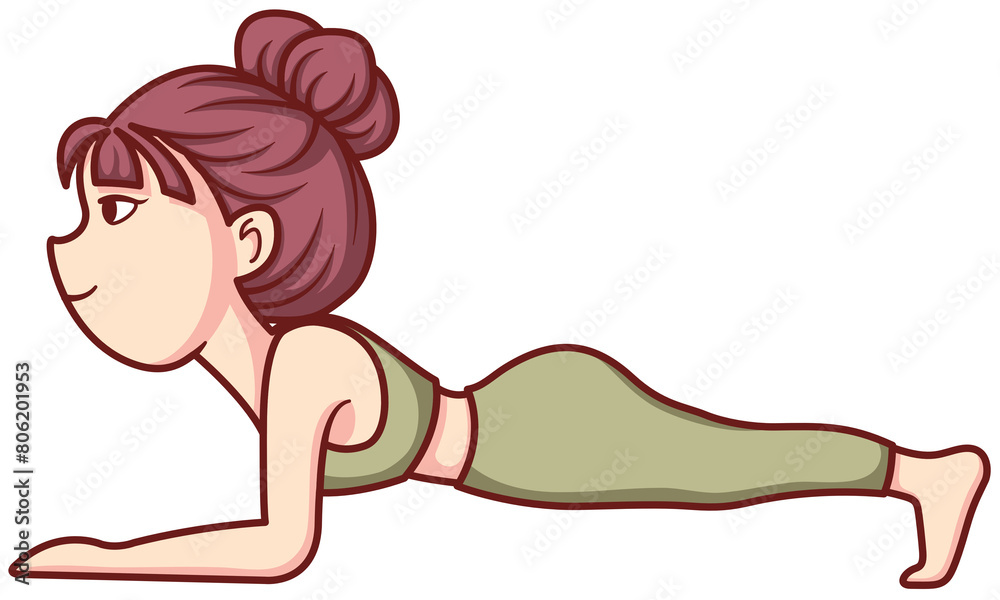 yoga poses, cartoon character
