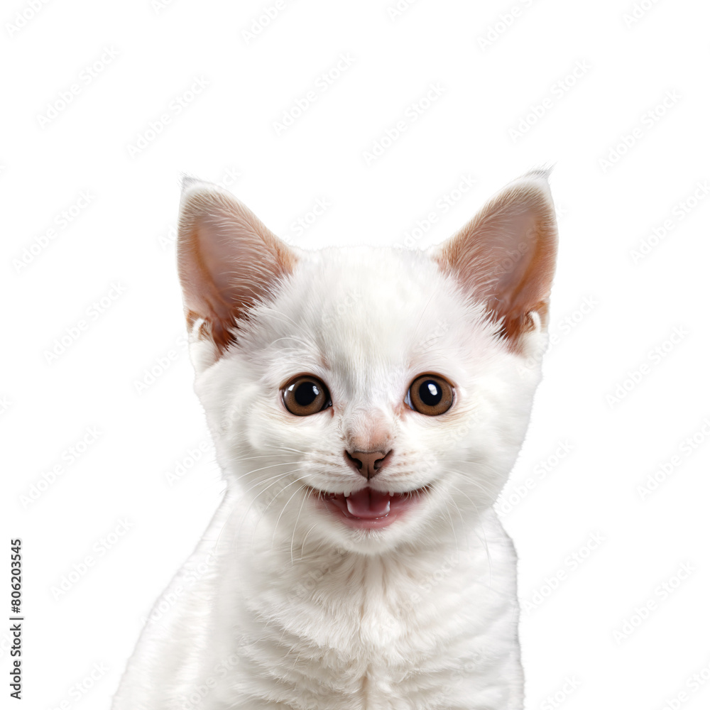 japanese bobtail cat kitten portrait isolated transparent photo