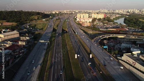 Aerial view of Castelo Branco Highway - Barueri, São Paulo, Brazil photo
