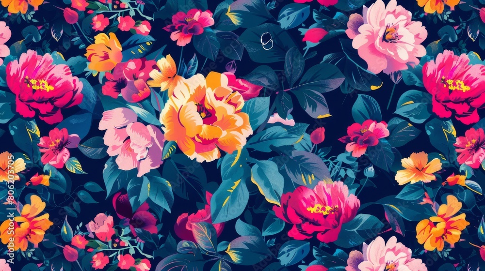 flower background. floral in summer background. Spring Meadow. Colorful flower background. Floral background for fashion, tapestries, prints. flowers bouquet wallpaper.