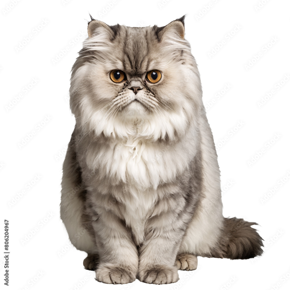 persian cat sitting isolated transparent photo