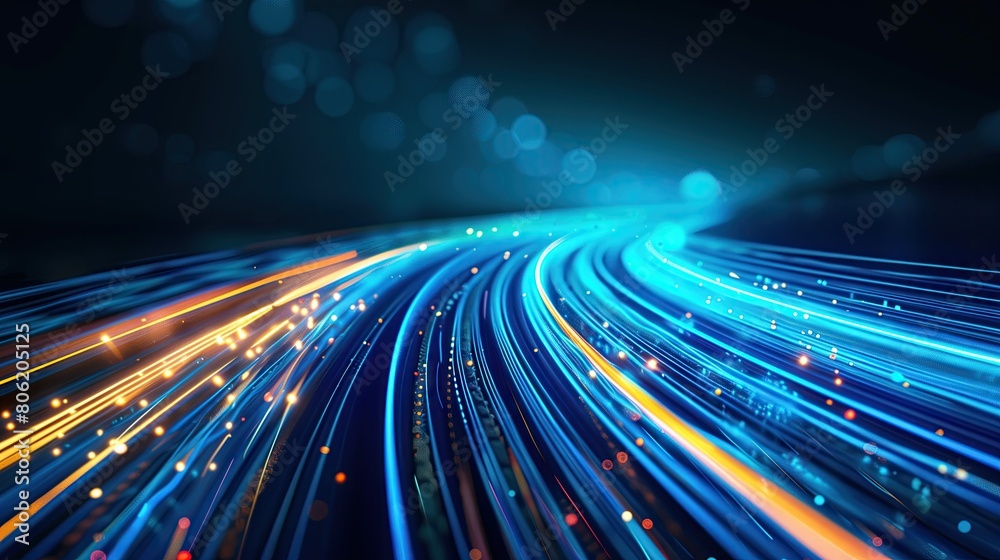 Abstract digital blue lines background