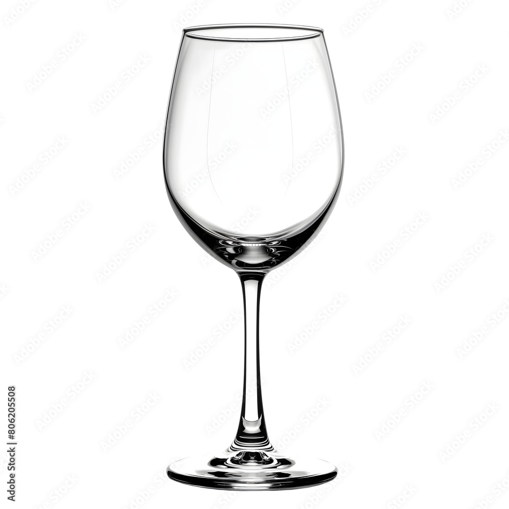 Empty wine glass isolated on transparent background Generative Ai.
