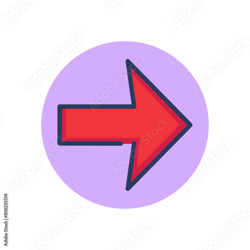 Free Download Direction arrow line icon. Right, button, pointer outline sign. Communication, navigation, website ui concept. Vector illustration, symbol element for web design and apps - GFXLoad