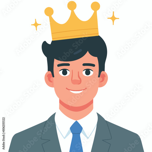 cute logo king man design cartoon