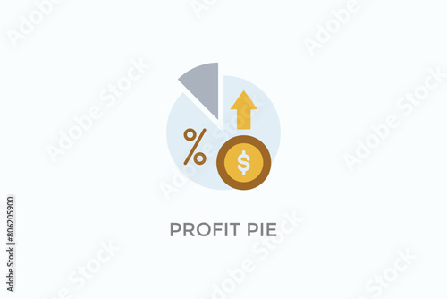 Profit Pie Vector Icon Or Logo Illustration