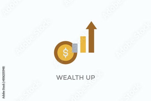 Wealth Up Vector Icon Or Logo Illustration