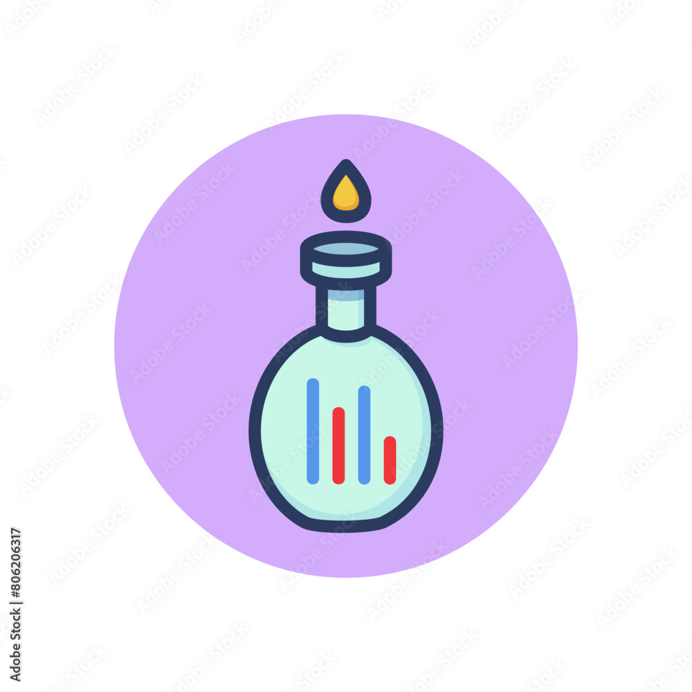 Flask and drop line icon. Glass, liquid, storage outline sign. Chemistry and science concept. Vector illustration, symbol element for web design and apps