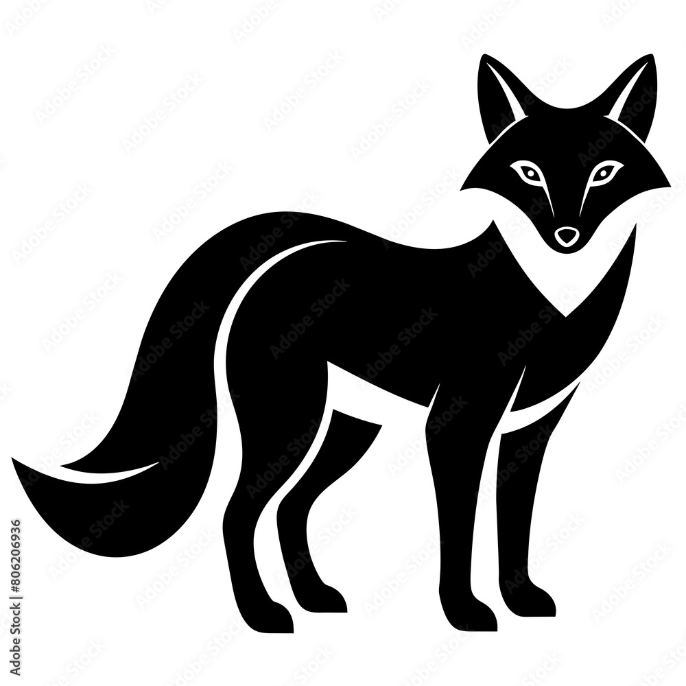 Fox vector silhouette illustration art