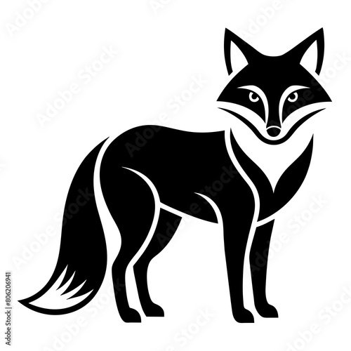 black fox silhouette vector illustration