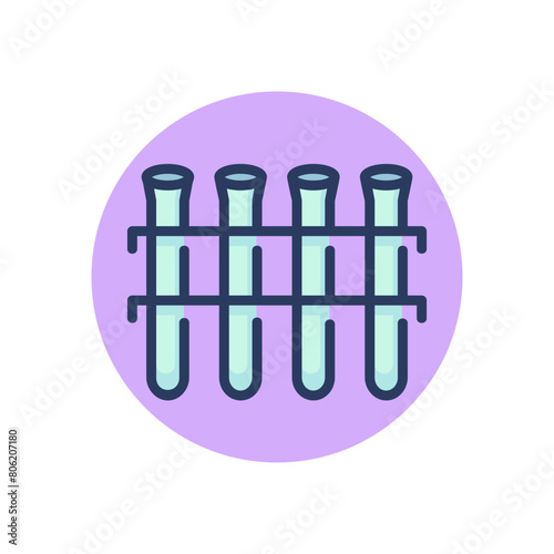 Glass tubes for lab line icon. Biology  medicine  laboratory outline sign. Chemistry and science concept. Vector illustration  symbol element for web design and apps