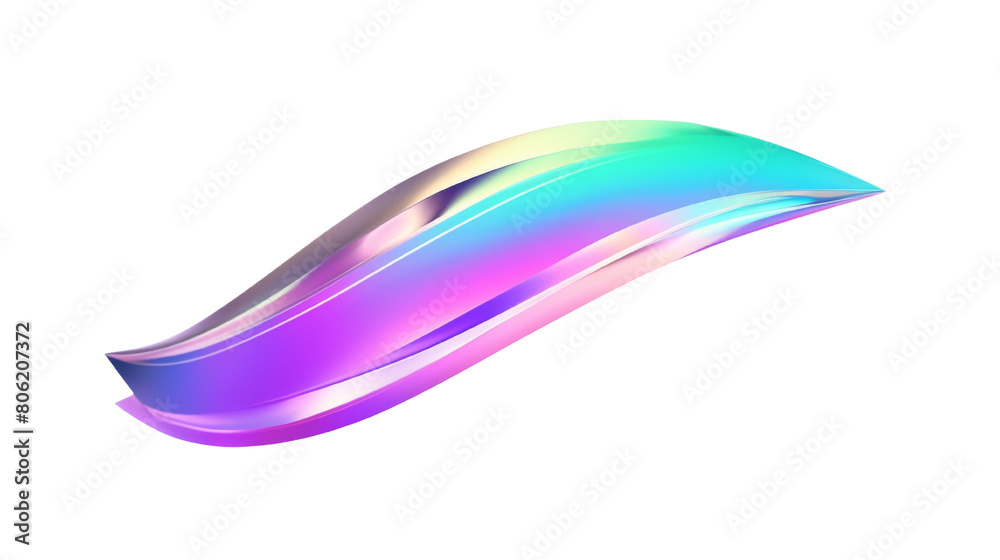 Fototapeta premium 3d gradient abstract iridescent isolated on transparent background