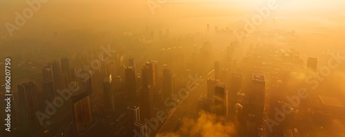 Aerial view of a futuristic...
