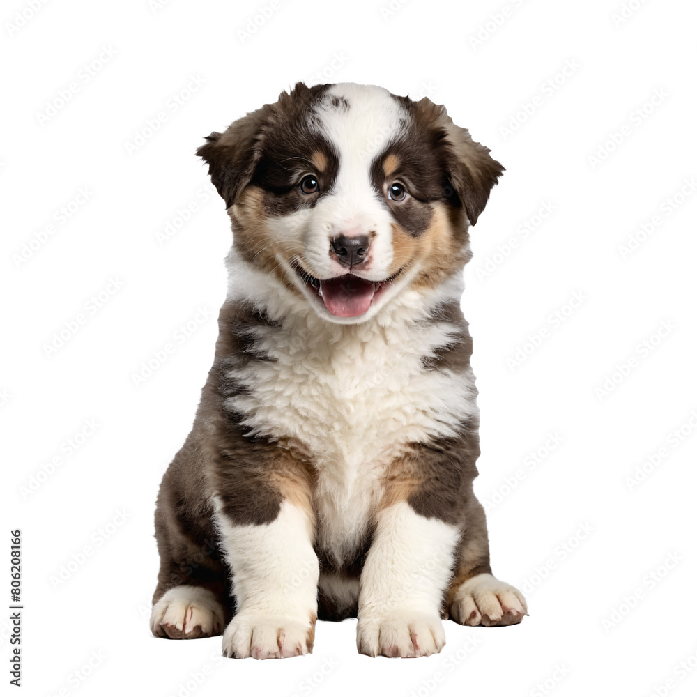 australian shepherd dog puppy portrait isolated transparent