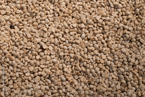 Close up coffee beans in wet process