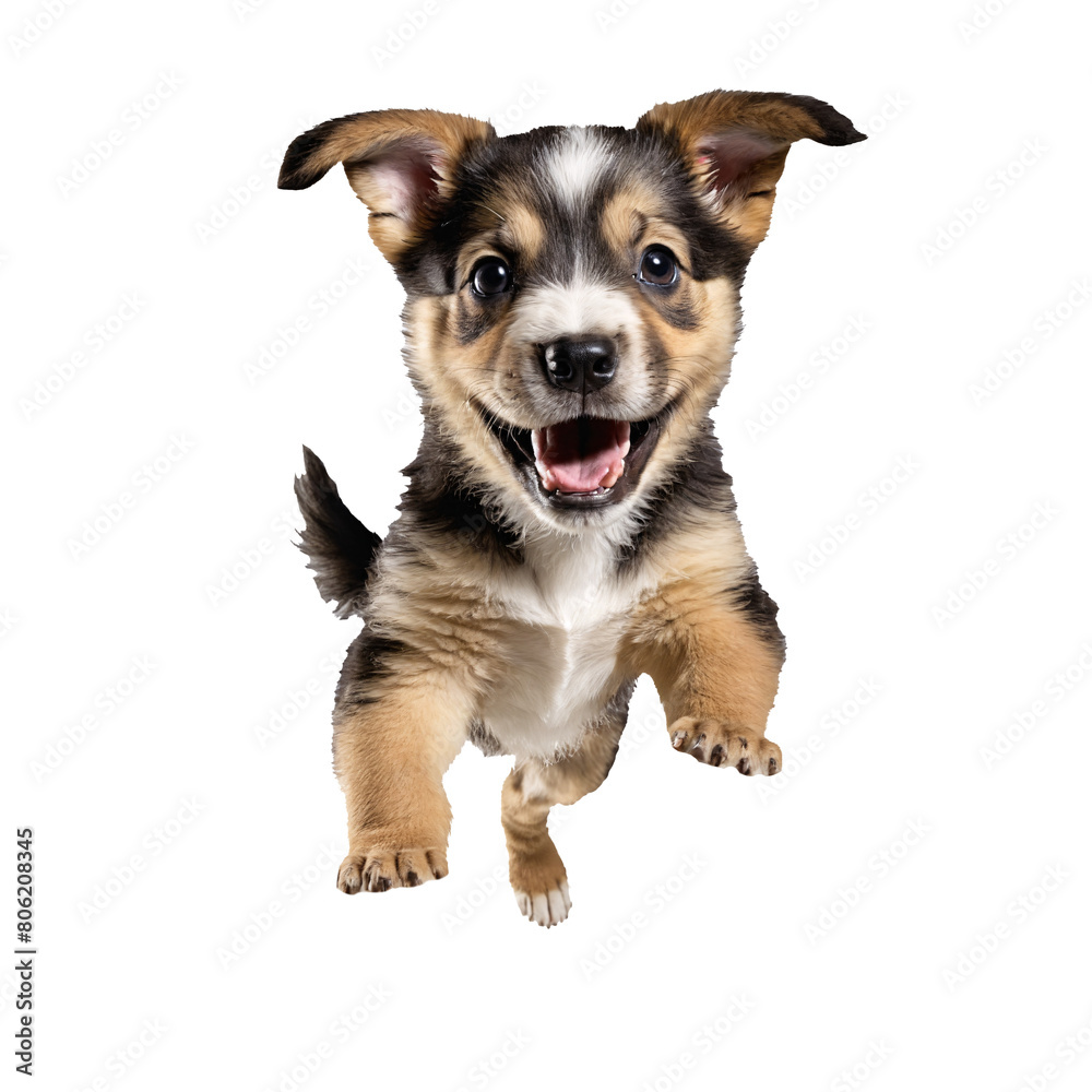 brauner hund dog puppy jumping and running isolated transparent