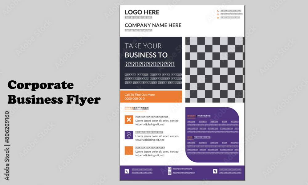 Obraz premium Corporate popular business flyer design template with color variation