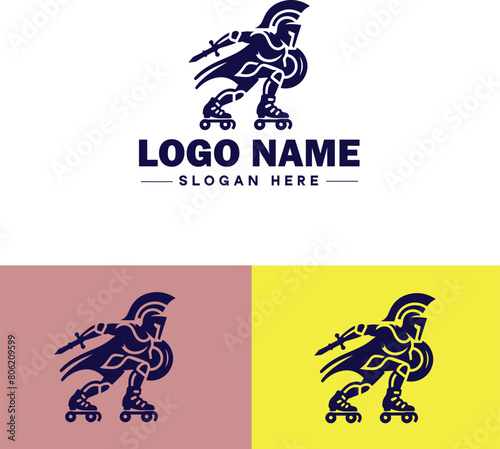 Roller skate icon Rollerblade Inline skate Quad skate flat logo sign symbol editable vector