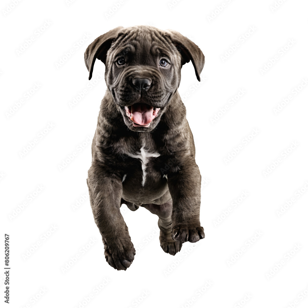 cane corso dog puppy jumping and running isolated transparent Stock ...