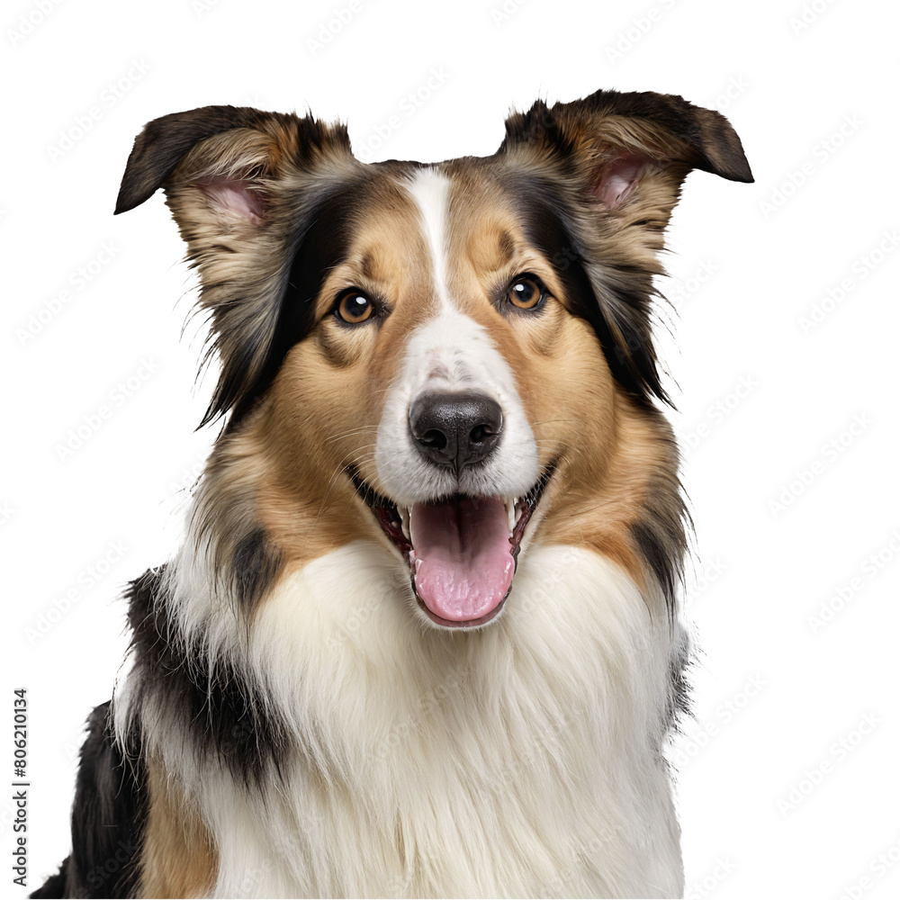collie dog portrait isolated transparent