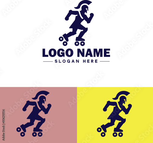 Roller skate icon Rollerblade Inline skate Quad skate flat logo sign symbol editable vector