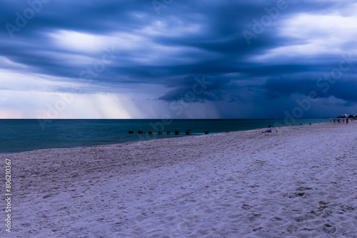 Naples Beach Sunset with a Storm coming