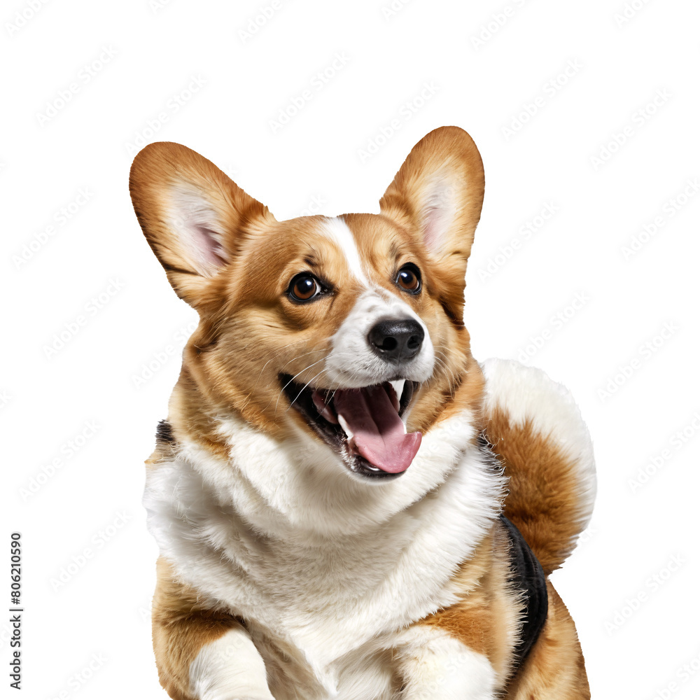 corgi dog portrait isolated transparent