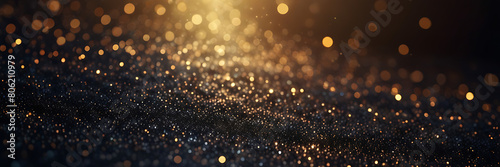 Golden Blurred Particles. Copy Space photo