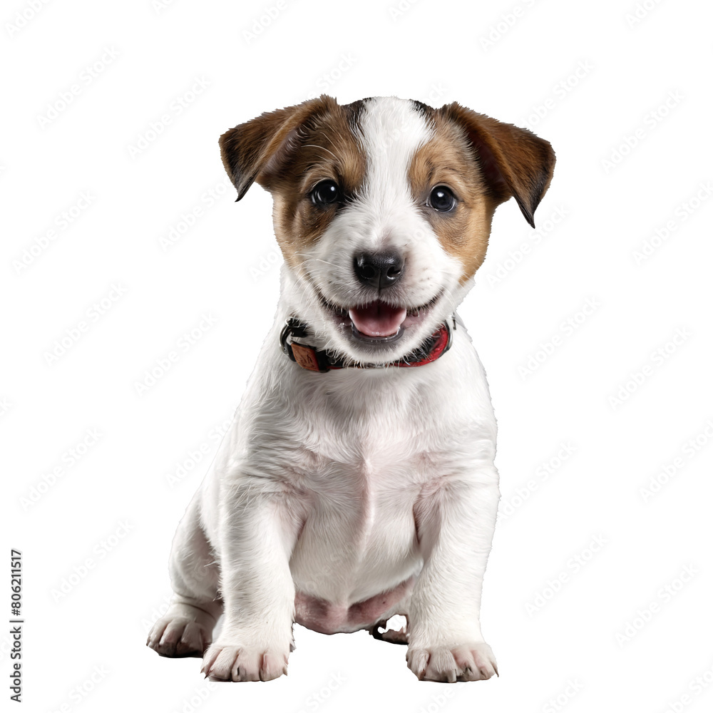 jack russel terrier dog puppy sitting isolated transparent
