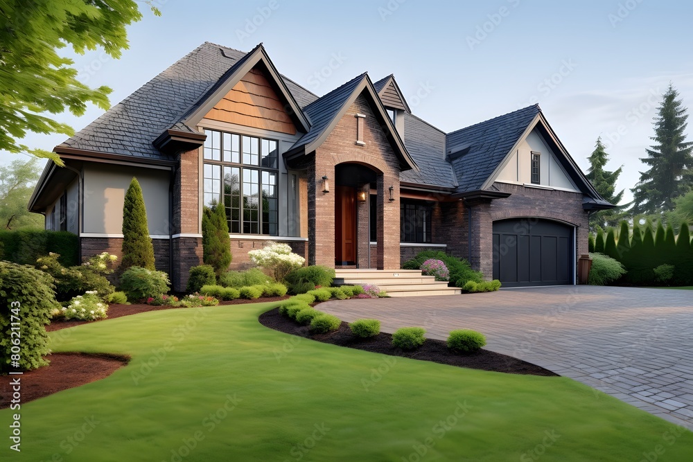 3d rendering of modern cozy clinker house on the ponds with garage and pool for sale or rent with beautiful landscaping on background. Clear summer night with many stars on the sky.
3d rendering of modern cozy clinker house on the ponds with garage and pool for sale or rent with beautiful landscaping on background. Clear summer night with many stars on the sky.