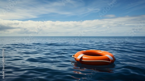 Illustration of a buoy floating in blue water